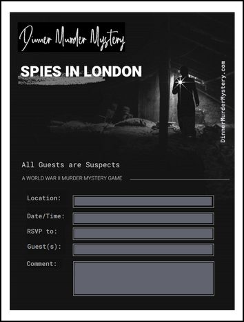 Sample Spies in London invitation